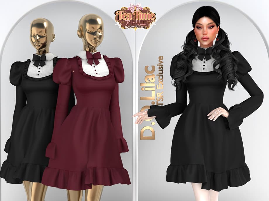 Платье Gothic Bows Ruffles Dress